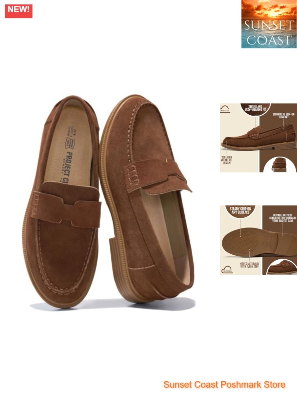 Genuine Leather Slip-On Loafers for Women - Suede Comfort Business Casual Shoes